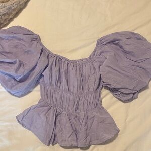 Altar'd State Lilac Puff Sleeve Blouse